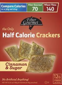 Fiber Gourmet Half Calorie Crackers, 6 pack 