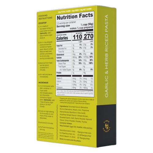 Fiber Gourmet Riced Pasta - Click Image to Close