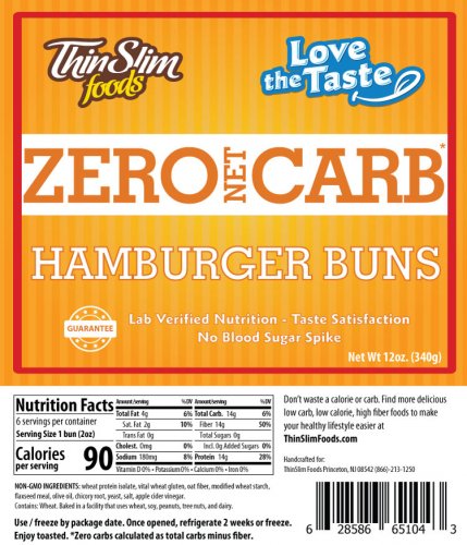 ThinSlim Foods Love-The-Taste Low Carb Hamburger Buns - Click Image to Close