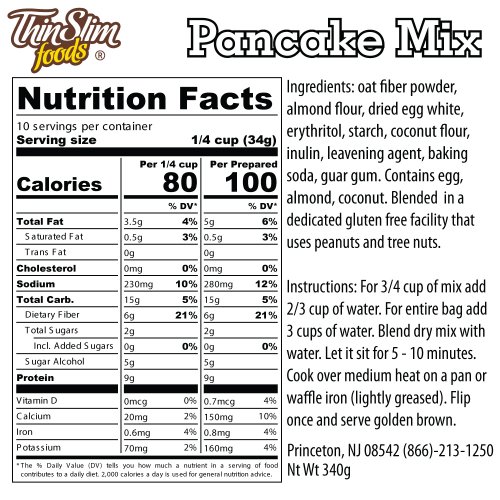 ThinSlim Foods Low Carb Mix Pancake - Click Image to Close