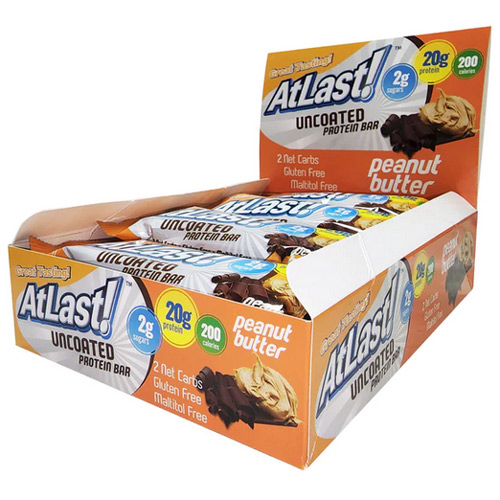 AtLast! Uncoated Protein Bar 12pack - Click Image to Close