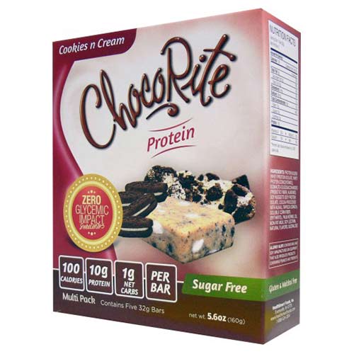 HealthSmart Foods ChocoRite Protein Bars, 5pack - Click Image to Close